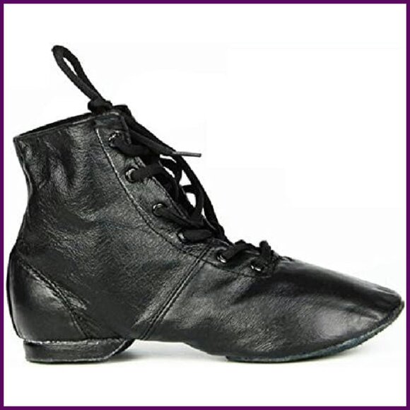 Women's Leather Jazz Dance Boots Soft-Soled High Boots Practice Shoes - Picture 5 of 6